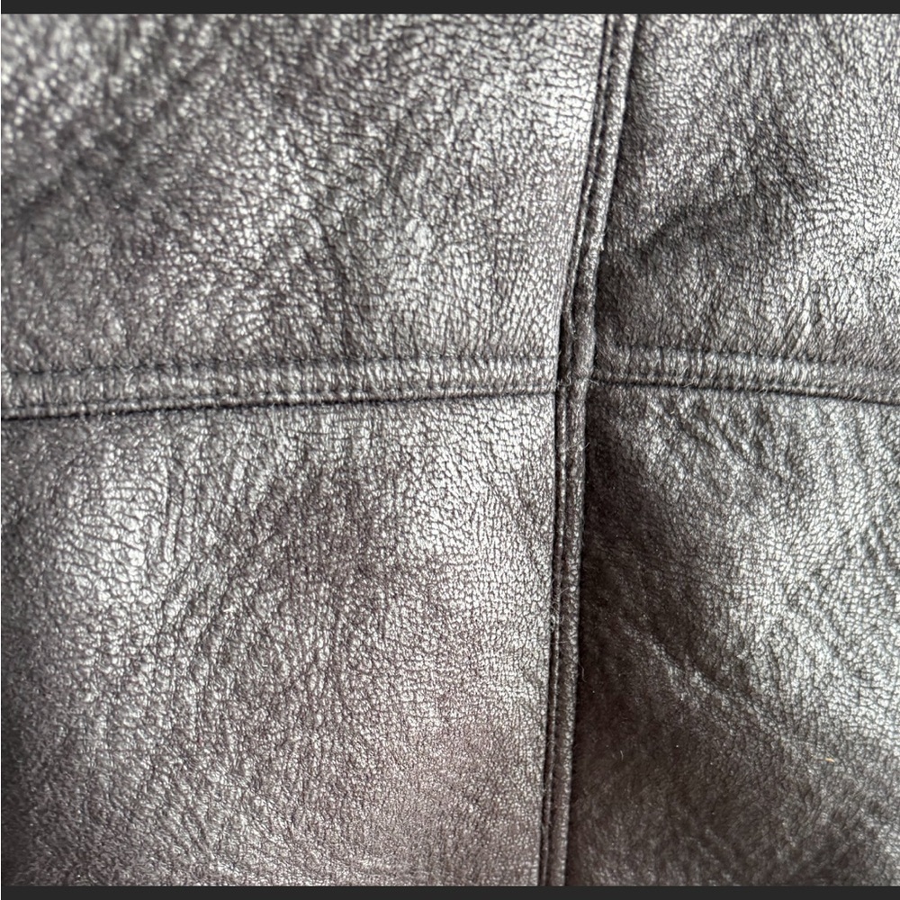 Zara Kids Black Faux Leather Aviator Moto Jacket Size 8 128cm Sherpa Lined - Picture 5 of 13